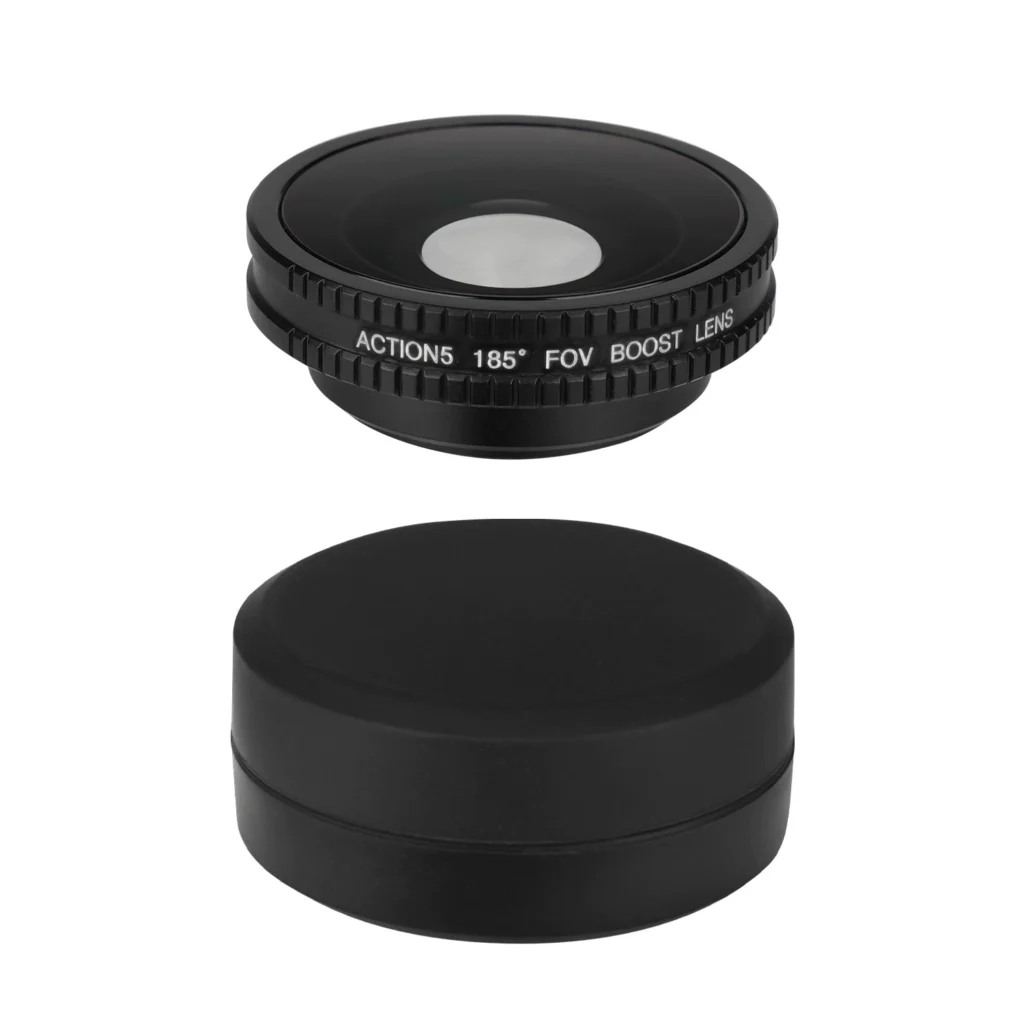 185° ultra-wide-angle accessory for action camera, optical glass